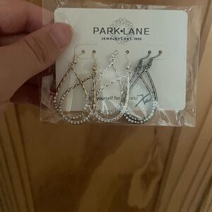 Park Lane Gold and Silver Twisted Teardrop Earrings